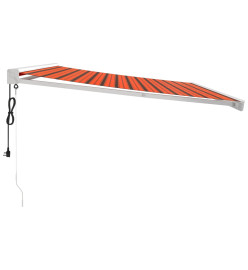 Auvent rétractable orange et marron 4x3 m tissu et aluminium