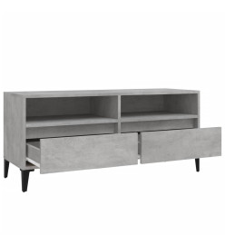 Meuble TV gris béton 100x34,5x44,5 cm bois d'ingénierie