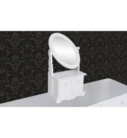 Coiffeuse avec miroir pivotant ovale MDF