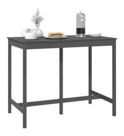 Table de bar Gris 140x80x110 cm Bois massif de pin