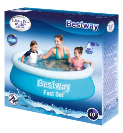 Bestway Piscine gonflable Fast Set Rond 183x51 cm Bleu