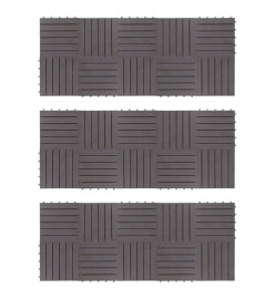 Carreaux de terrasse 30pcs Délavage gris 30x30 cm Acacia solide