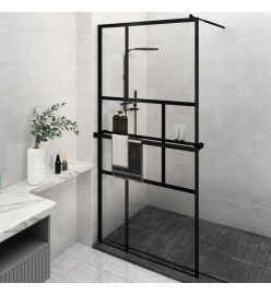 Paroi de douche avec étagère Noir 115x195cm Verre ESG&Aluminium