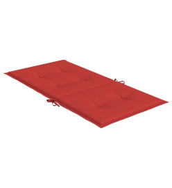 Coussins de chaise de jardin à dossier bas lot de 4 rouge