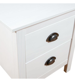 Tables de chevet Hill 2 pcs Blanc 46x35x49,5 cm Bois pin solide