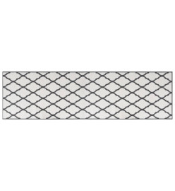 Tapis d'extérieur gris et blanc 80x250 cm design réversible