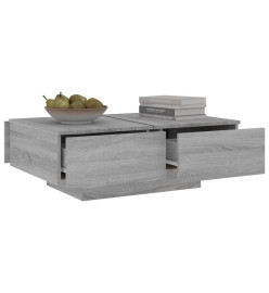 Table basse Sonoma gris 90x60x31 cm Bois d'ingénierie