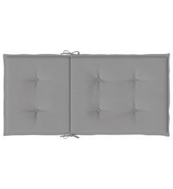 Coussins de chaise de jardin à dossier bas lot de 2 gris