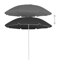 Parasol d'extérieur avec mât en acier Anthracite 180 cm