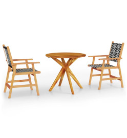 Ensemble de salle à manger de jardin 3 pcs Bois d'acacia solide