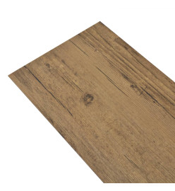 Planches de plancher PVC Non auto-adhésif 5,26 m² Marron noyer