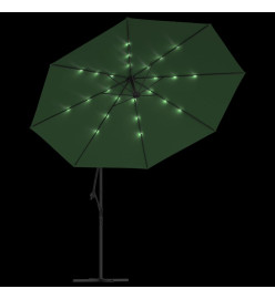 Parasol en porte-à-feux et poteau métallique 350 cm Vert