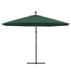 Parasol en porte-à-feux et poteau métallique 350 cm Vert