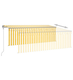 Auvent automatique rétractable avec store 4x3 m Jaune et blanc