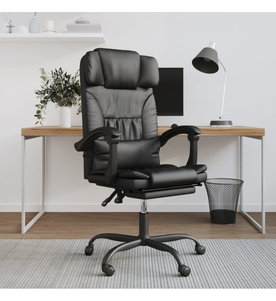 Fauteuil inclinable de bureau Noir Similicuir