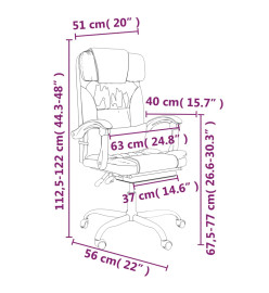 Fauteuil inclinable de bureau Noir Similicuir