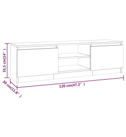 Meuble TV Chêne marron 120x30x35,5 cm Bois d'ingénierie