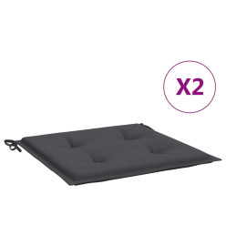 Coussins de chaise de jardin 2 pcs anthracite 50x50x3 cm