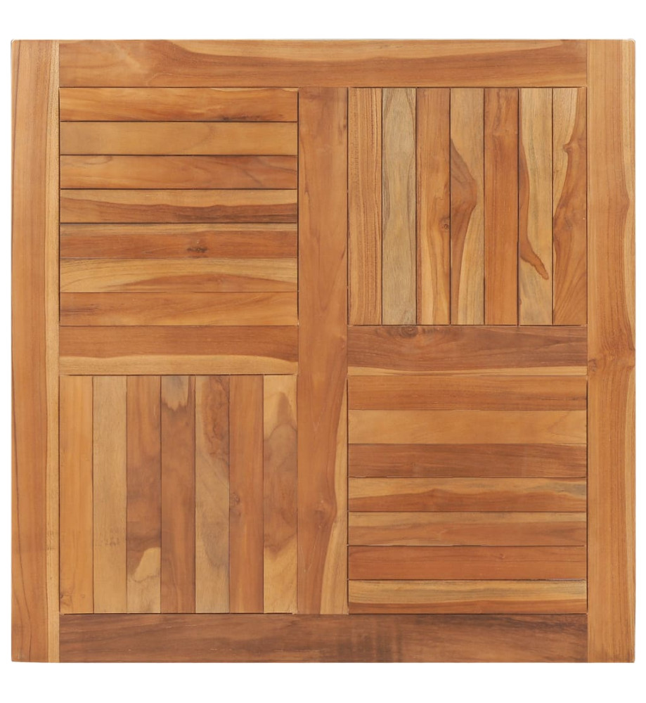 Dessus de table Bois de teck solide Carré 90x90x2,5 cm