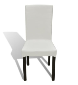 Housses de chaise élastiques droites 6 pcs Crème