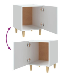 Tables de chevet 2 pcs Blanc Bois d'ingénierie