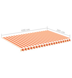 Tissu de remplacement pour auvent Jaune et orange 4,5x3 m