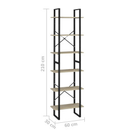 Étagère de rangement Chêne Sonoma 60x30x210cm Bois d'ingénierie