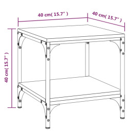 Table d'appoint Chêne fumé 40x40x40 cm Bois d'ingénierie