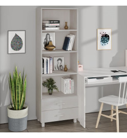 Buffet HAMAR Blanc 60x35x180 cm Bois de pin massif