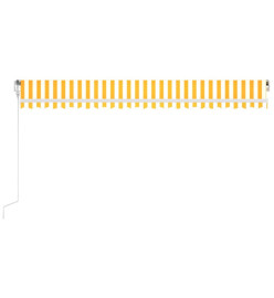 Auvent rétractable automatique 500x350 cm Jaune et blanc