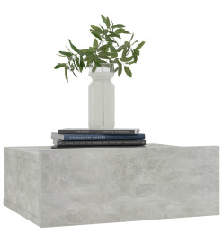 Table de chevet flottante Gris béton 40x30x15 cm Aggloméré