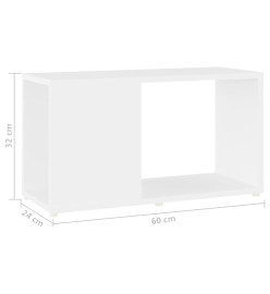 Meuble TV Blanc 60x24x32 cm Aggloméré