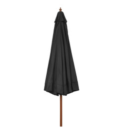 Parasol avec mât en bois 330 cm Anthracite