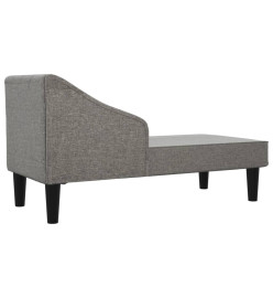 Chaise longue avec traversin gris clair tissu