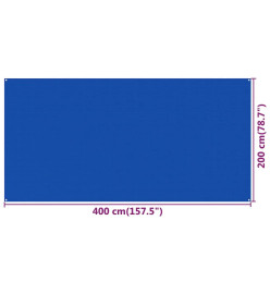 Tapis de tente 200x400 cm Bleu PEHD