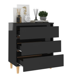 Buffet Noir brillant 60x35x69 cm Aggloméré