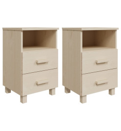 Tables de chevet HAMAR 2 pcs Marron miel 40x35x62cm Bois massif