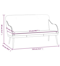 Banc Noir 110x76x80 cm Similicuir