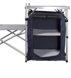 Unité de cuisine de camping pliable avec pare-vent Aluminium