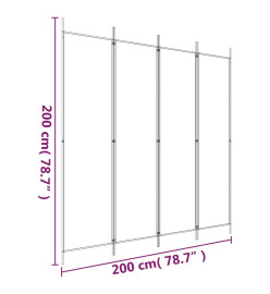 Cloison de séparation 4 panneaux Anthracite 200x200 cm Tissu