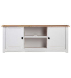 Meuble TV Blanc 120x40x50 cm Bois de pin massif Gamme Panama