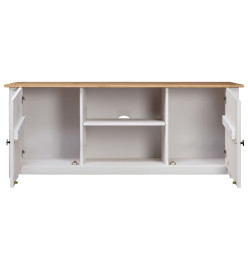 Meuble TV Blanc 120x40x50 cm Bois de pin massif Gamme Panama