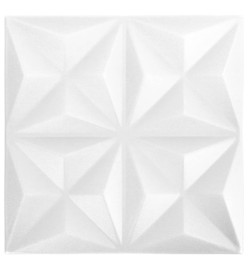 Panneaux muraux 3D 12 pcs 50x50 cm Blanc origami 3 m²