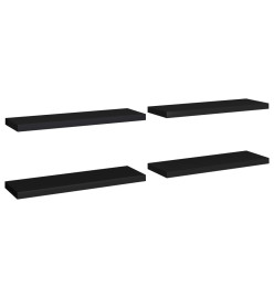 Étagères murales flottantes 4 pcs Noir 80x23,5x3,8 cm MDF