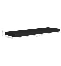 Étagères murales flottantes 4 pcs Noir 80x23,5x3,8 cm MDF