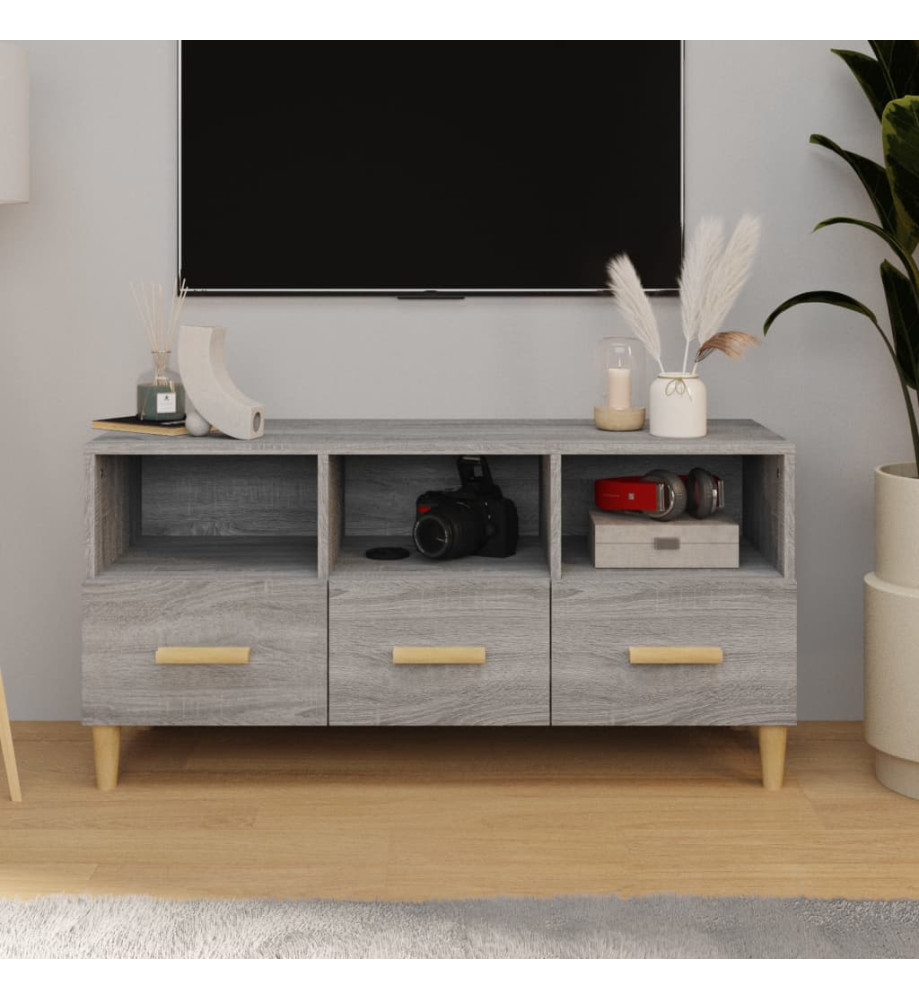 Meuble TV Sonoma gris 102x36x50 cm Bois d'ingénierie