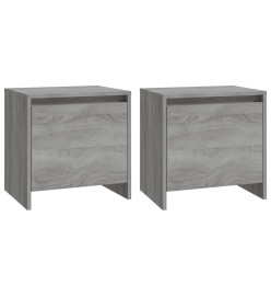 Tables de chevet 2 pcs Sonoma gris 45x34x44,5 cm Aggloméré