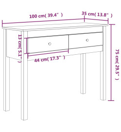 Table console 100x35x75 cm Bois massif de pin