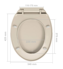 Siège de toilette à fermeture en douceur Abricot Ovale