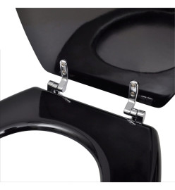 Sièges de toilette avec couvercles 2 pcs MDF Noir